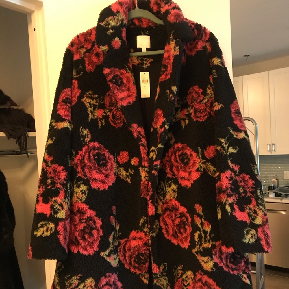 Anthropologie black teddy with rose detailing